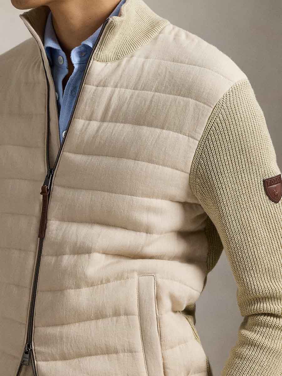 Hybrid Linen Full-Zip Sweater