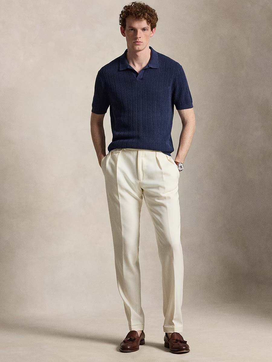 Linen Johnny-Collar Sweater 4