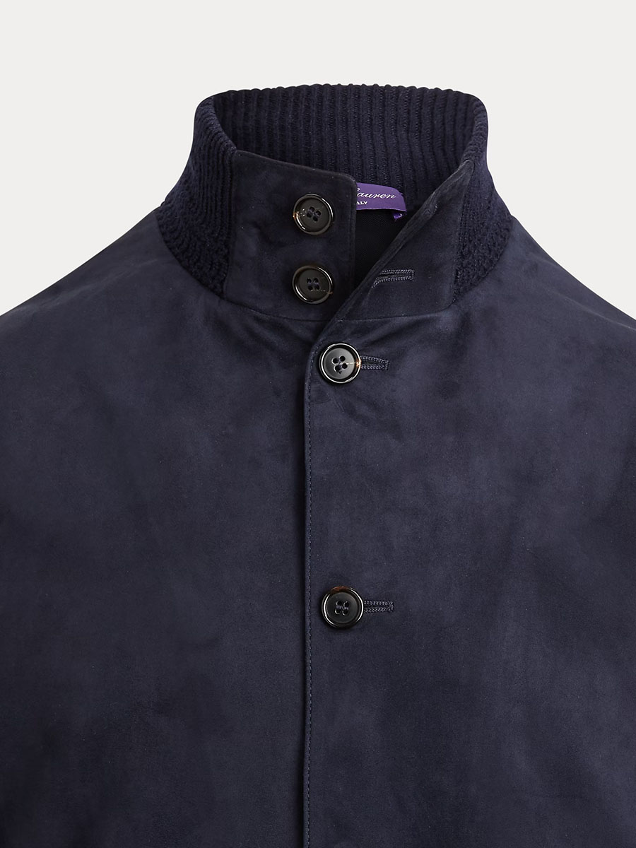 Suede-Front Cashmere Cardigan 2