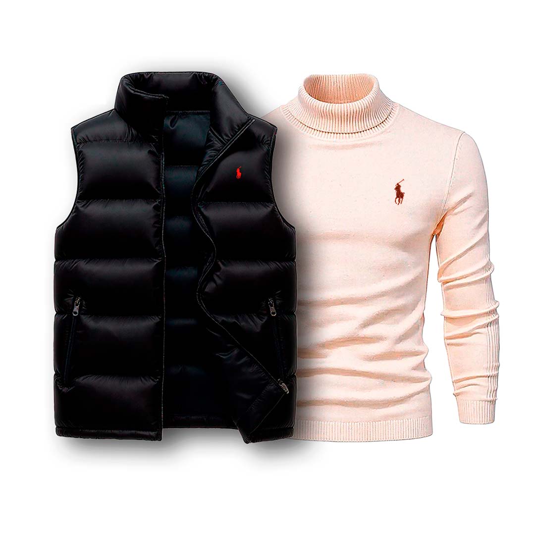 Padded Gilet & Roll Neck Sweater Set - Image 6