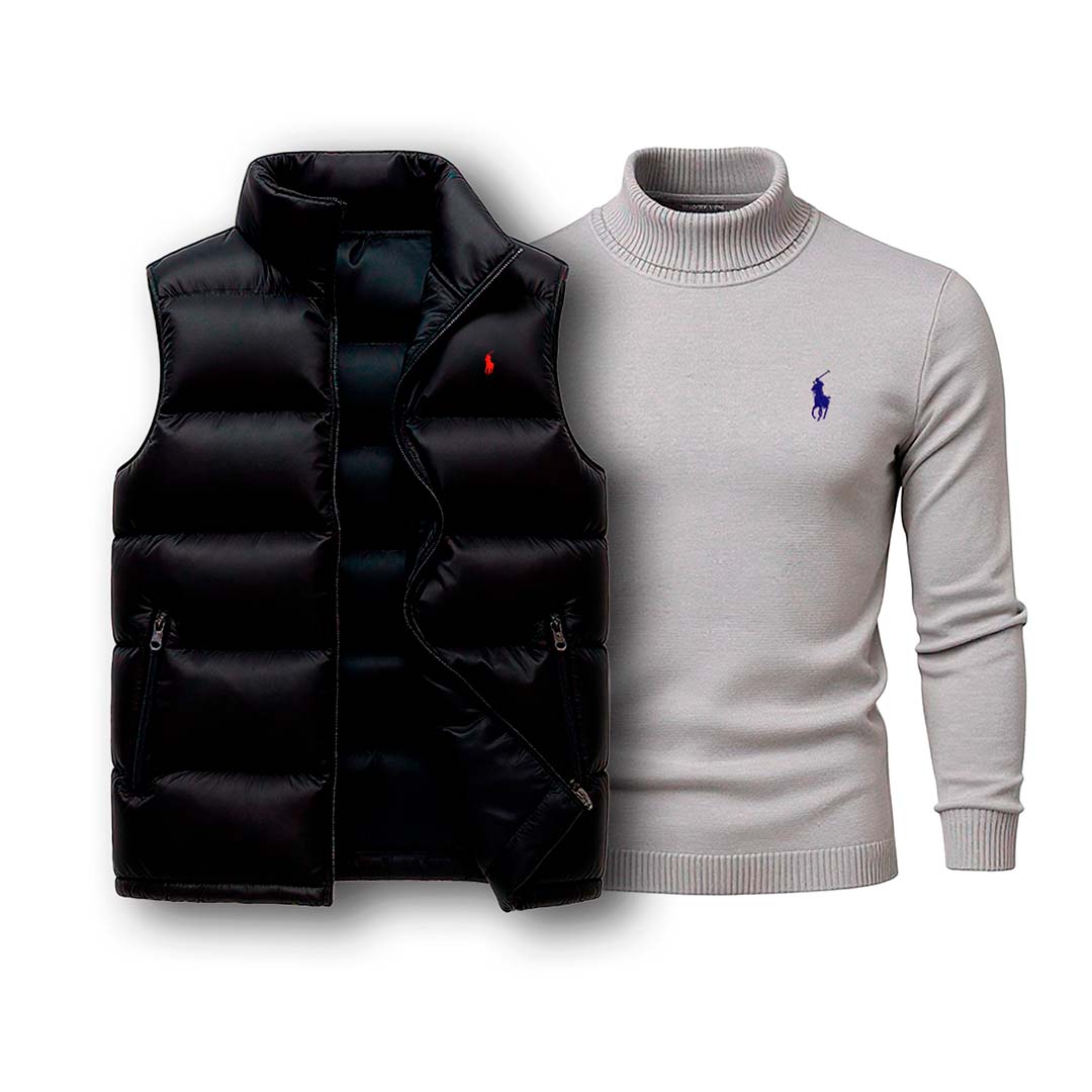 Padded Gilet & Roll Neck Sweater Set - Image 7