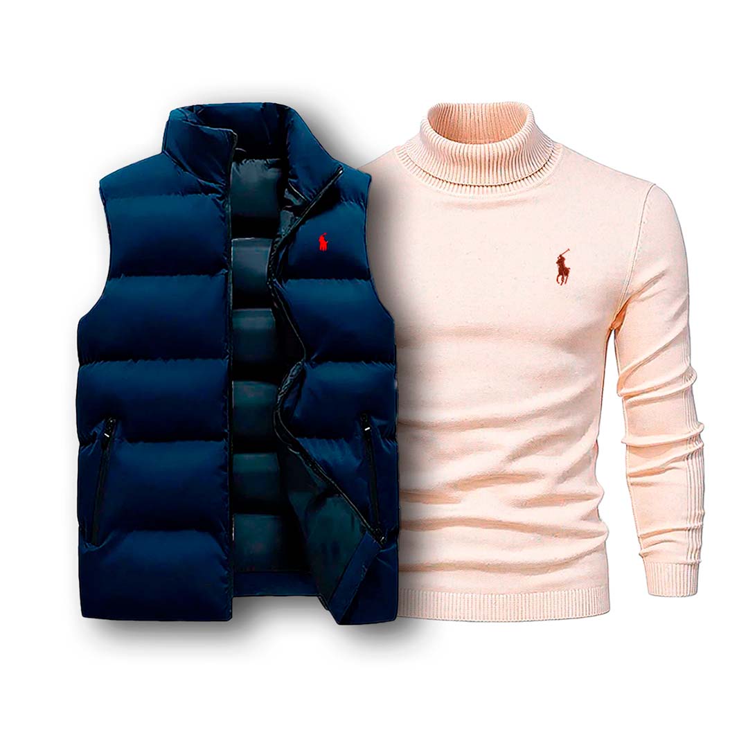 Padded Gilet & Roll Neck Sweater Set - Image 9