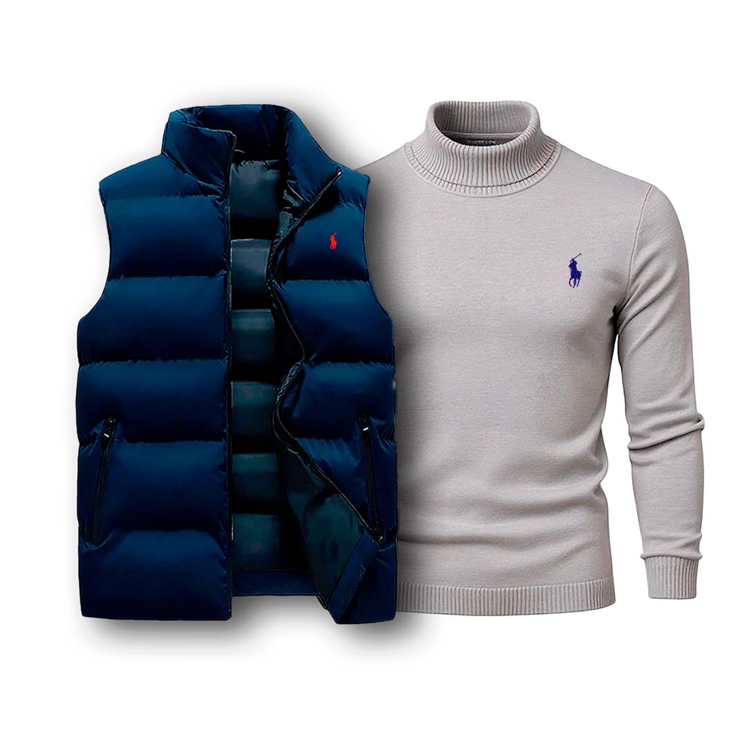Padded Gilet & Roll Neck Sweater Set - Image 11